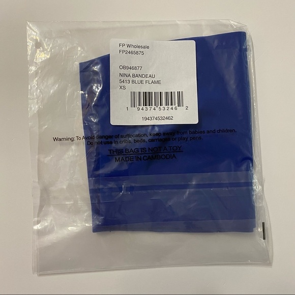 Free People Bandeau Blue Neo Nina XS Extra Small - Picture 4 of 6